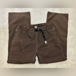 Vtg Men’s Medium Gramicci Brown 100% Cotton Built In Nylon Belted Active Pants